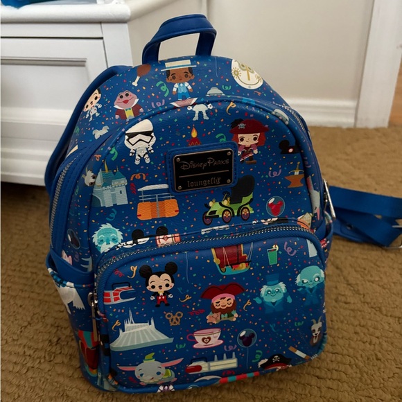 Disney Parks Exclusive Loungefly Mickey & Friends Blue Mini Backpack